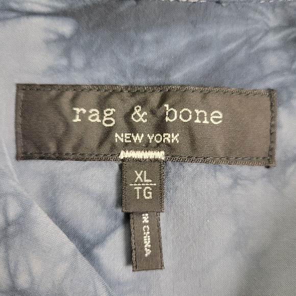 Rag & Bone Mens XL Gray AOP Smoke Button Up Short Sleeve - Picture 4 of 6